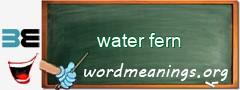 WordMeaning blackboard for water fern